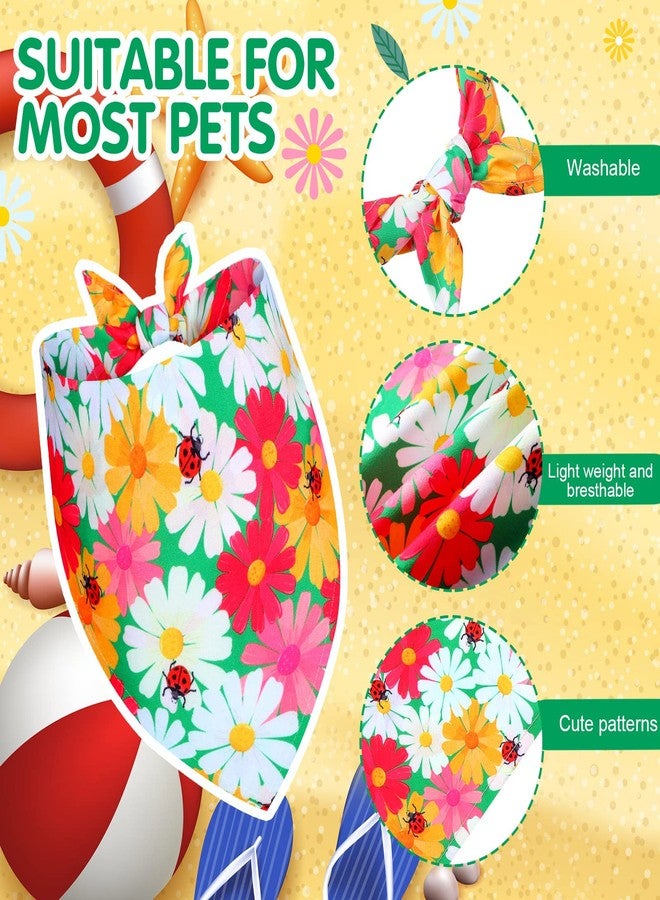 Eccliy 30 Pack Summer Flower Dog Bandanas Bulk Soft Triangle Dog Scarfs Polyester Bandana Pet Costume Cute Scarf Bibs with Flowers Patterns for Small Medium Large(Flower,X-Large) - Image 5
